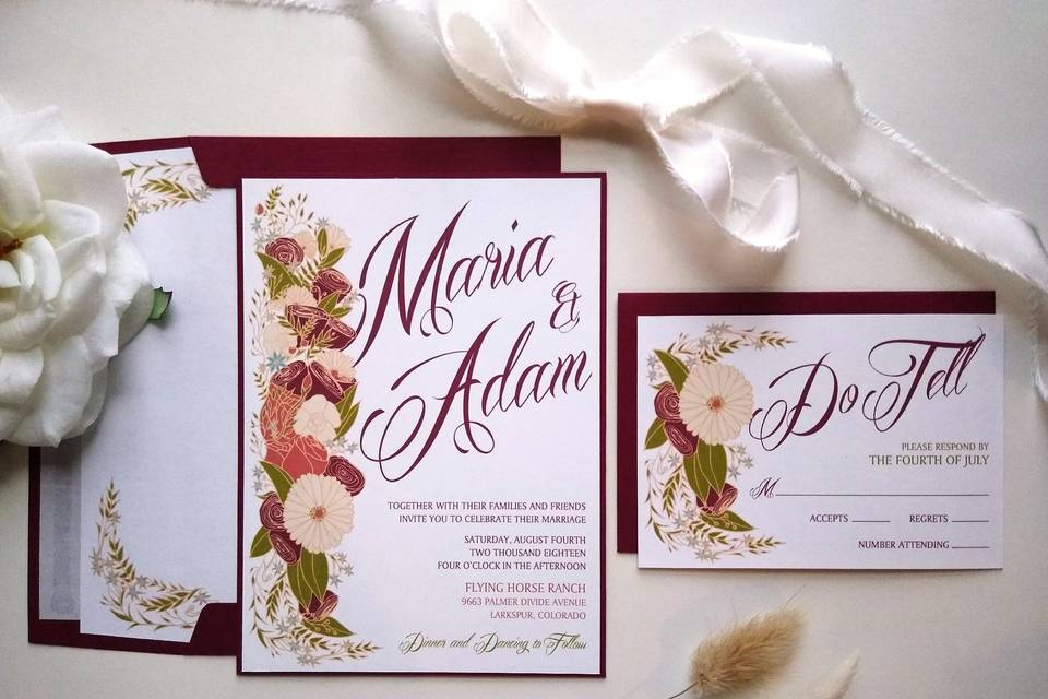 Illustrated Florals Invitation