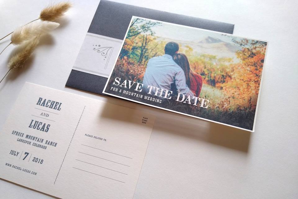 Rustic Mountain Save the Date