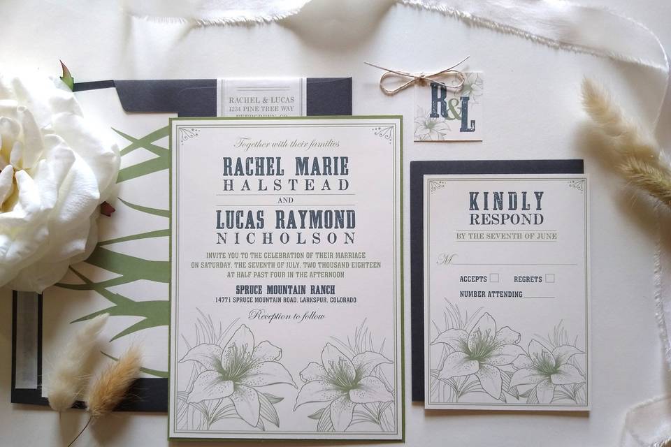 Rustic Lily Invitation Suite