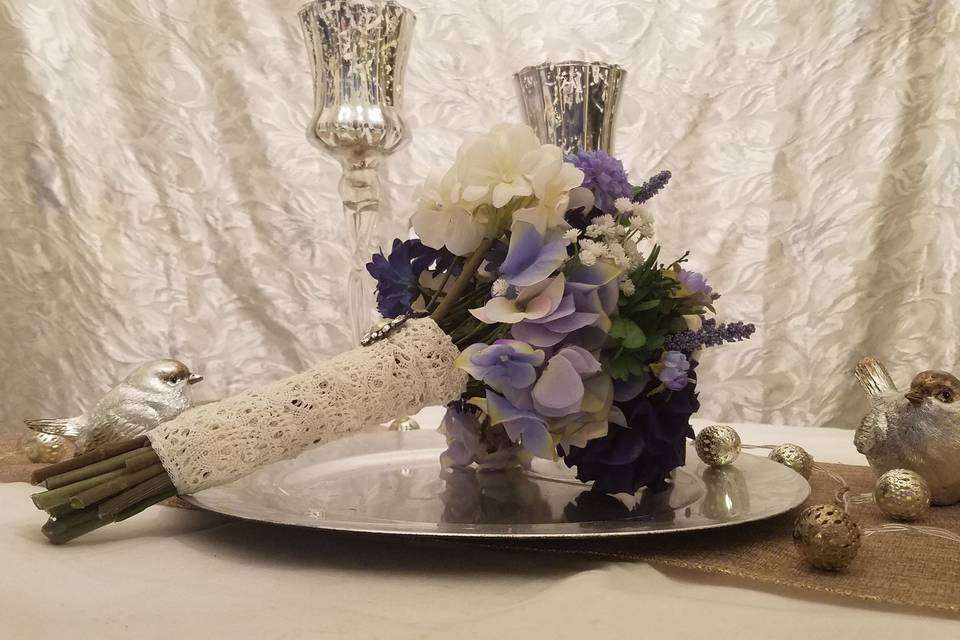 Lavender and cornflower nosegay bouquet