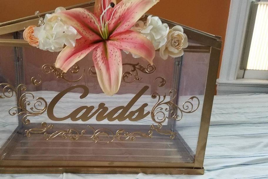 Cardbox for coral wedding