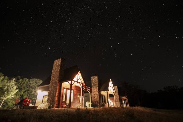 Cabins at night