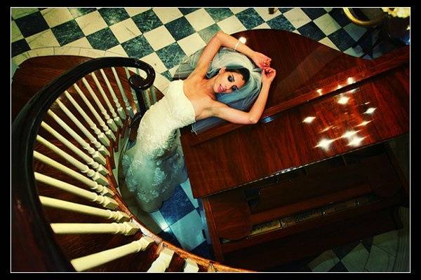 Bride by the piano