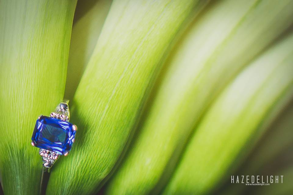 Love the blue stone on this engagement ring. Unique from other engagement rings.