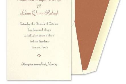 Terra Cotta Ornament Ecru Flat Invitation by William Arthur