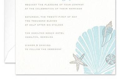 Seashore White Flat Square Invitation by William Arthur