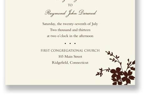 Floral Spray Two-Sided Pattern Flat Ecru Invitation by William Arthur