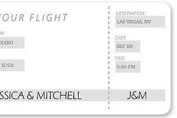 Boarding Pass Save the Date Cards by Checkerboard