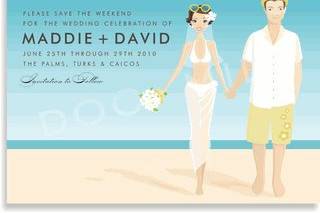 Beach Bride & Groom Invitations by Doc Milo