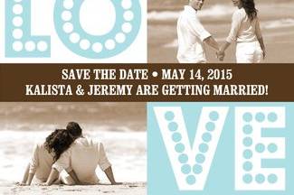 LOVE Chocolate & Bali Photo Save the Date Cards by Noteworthy Collections