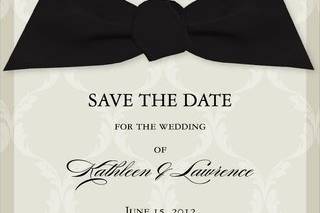 Elegant Vellum Taupe & Black Save the Date Cards by Noteworthy Collections