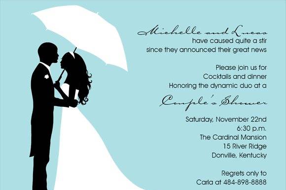 Couple's Shower Silhouette Bali Invitations by Noteworthy Collections