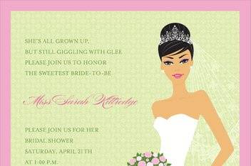 Blushing Bride Asian Bridal Shower Invitation by Noteworthy Collections