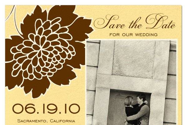 Bliss Yellow Photo Save the Date on Diamond by The Green Kangaroo
