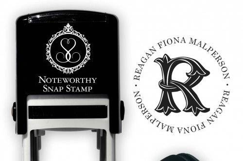 The Noteworthy Custom Snap Stamp is interchangeable so that you can enjoy many personalized designs with just one stamper! It comes with one black ink cartridge which allows approximately 10,000 to 14,000 impressions. Additional ink cartridges are available.