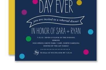 The Best Day Ever Rehearsal Dinner Invitation
by Noteworthy Collections