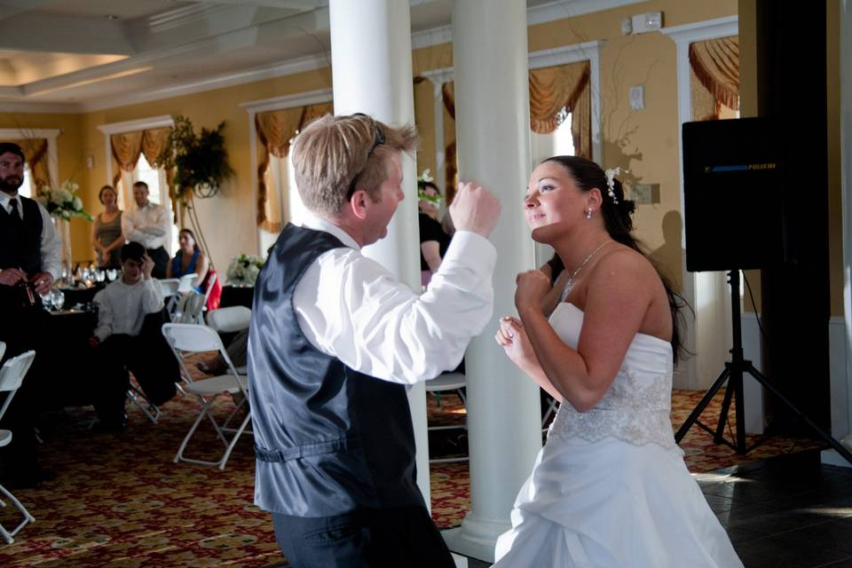 Dancing newlyweds