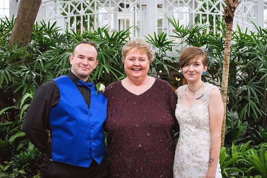 Indoor palm tree wedding