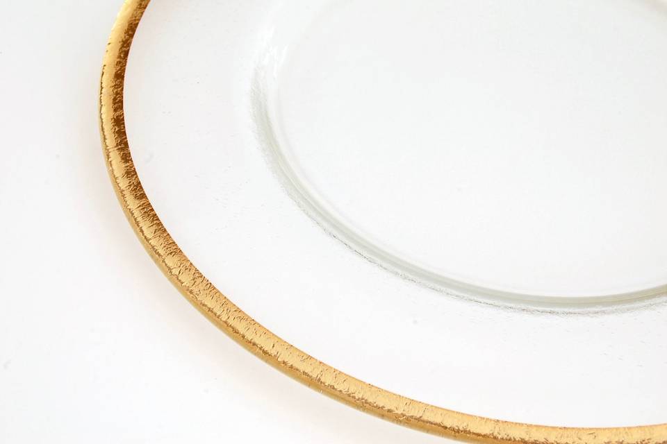 Gold Rimmed Glass Charger