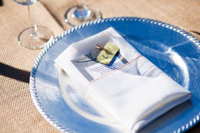 Table napkin and menu card