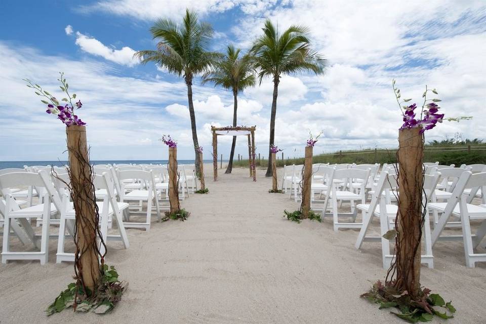 Beach front wedding