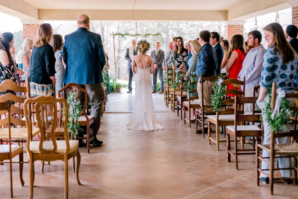 Outdoor ceremony on the patio