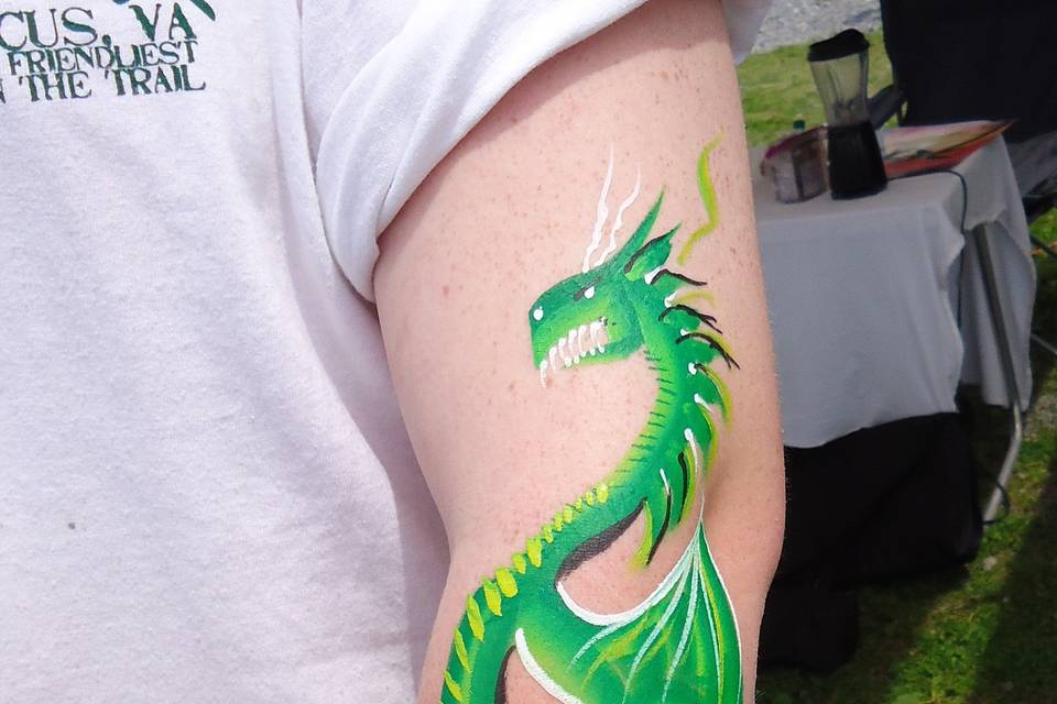 Full arm dragon painting