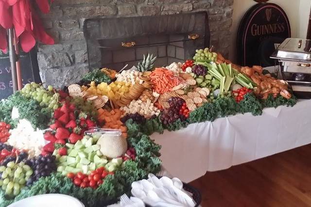 Fruit and Vegetable Cascade with Mini Sandwich Croissants  - Henry Clay House