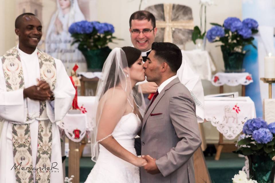 Kissing the bride