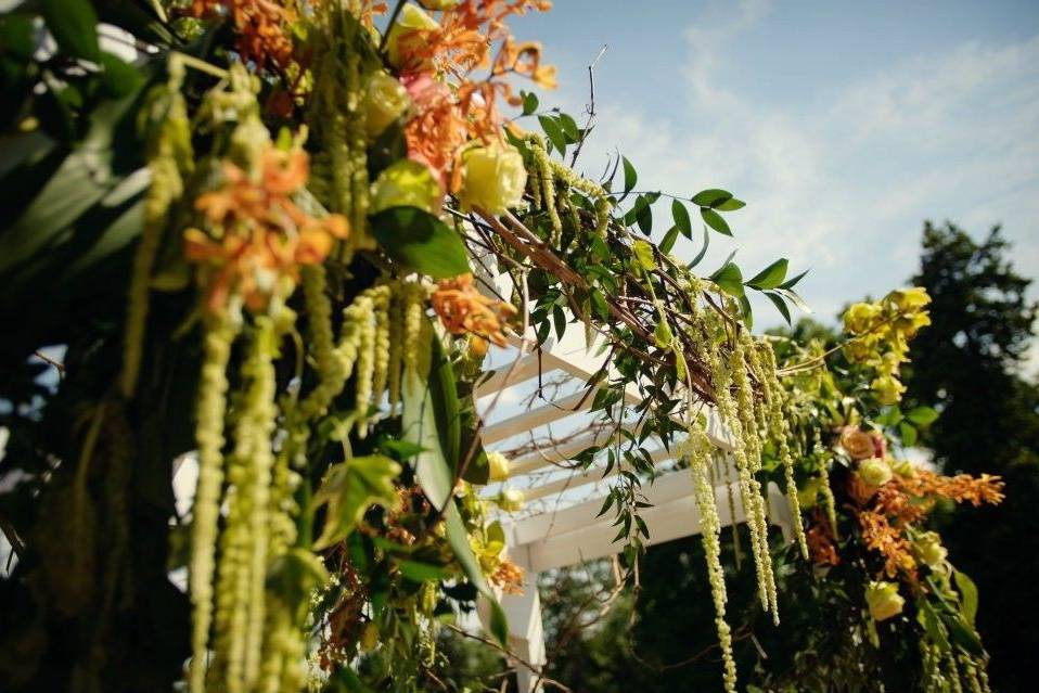 Floral arbor decor