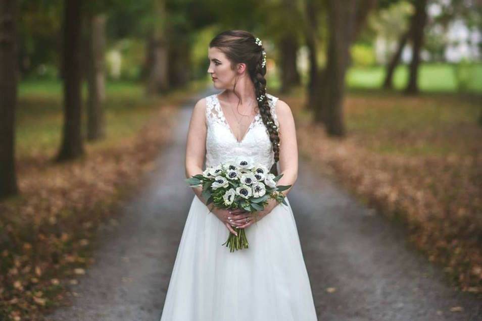 Bouquet in hand