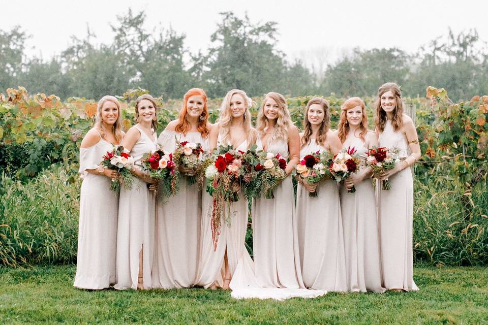 Bouquets of the bridal party