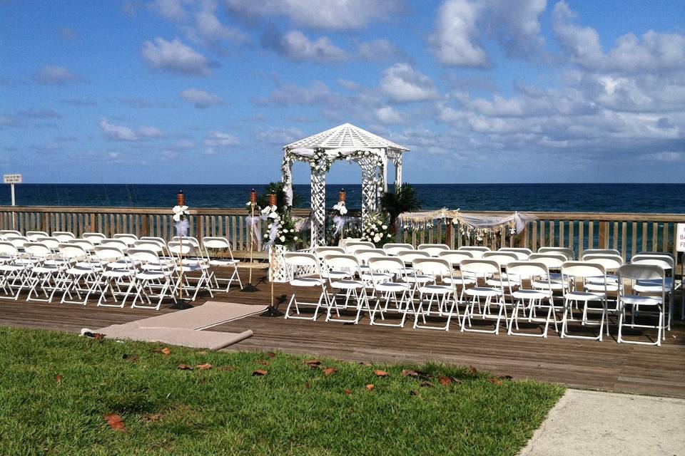 Gazebo on boardwalk at Deerfield Beach