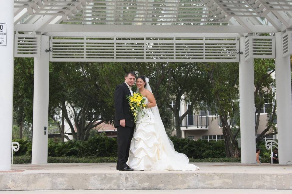 Esplanade Gazebo for ceremonies along New River, Ft.Lauderale. Walking distance to the Leiser Opera Center for a reception.