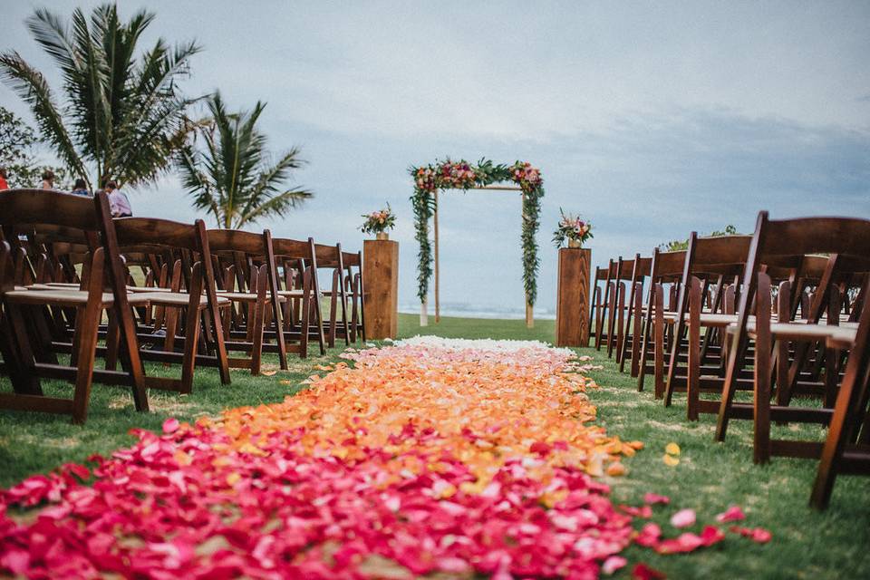 Outdoor wedding setup