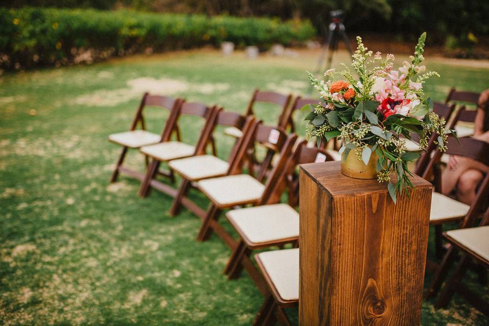 Outdoor wedding setup