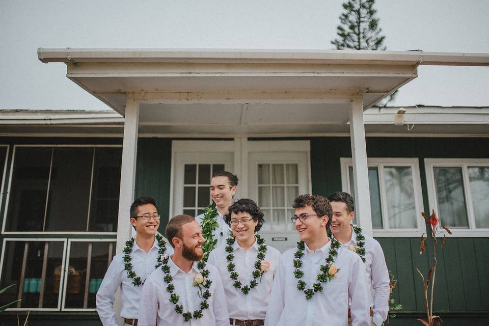 The groom with his groomsmen