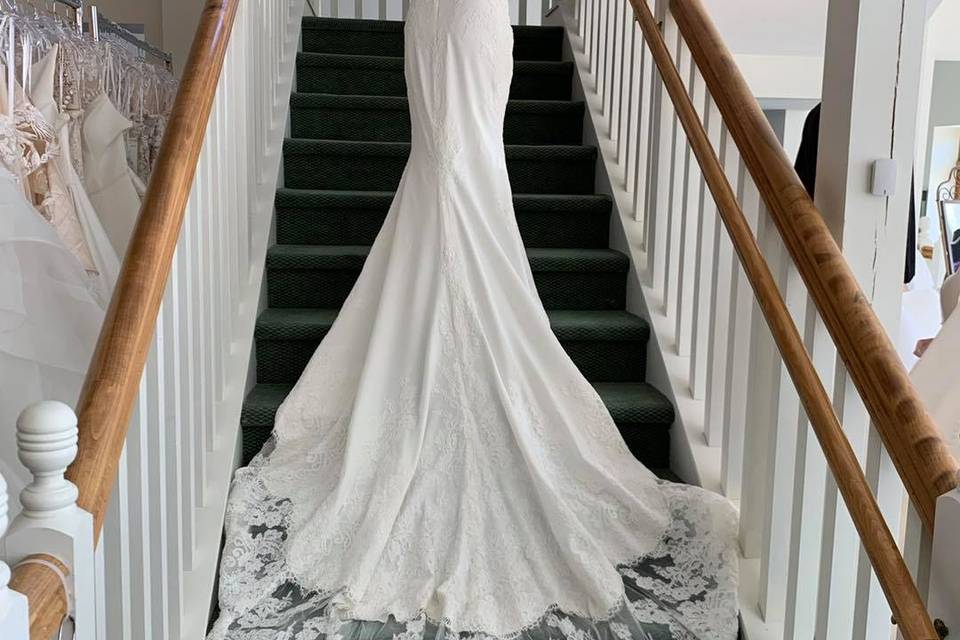 Beautiful wedding dress trains