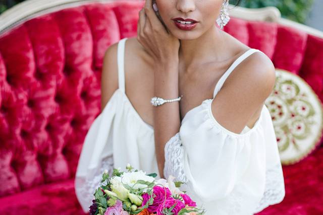 Girl with bouquet