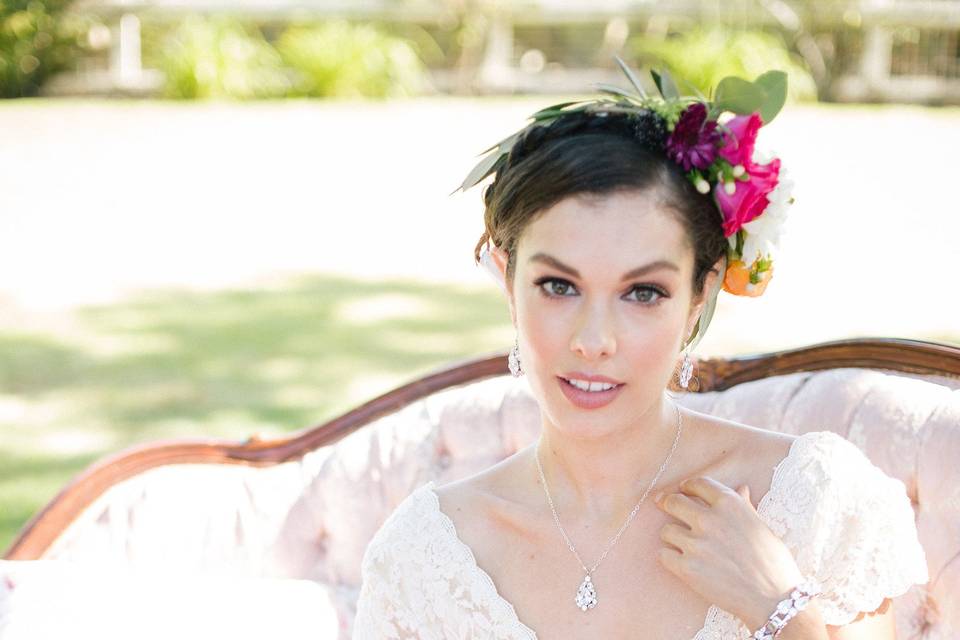 Bride with bouquet