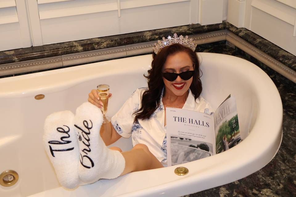 Bride with her wedding mag