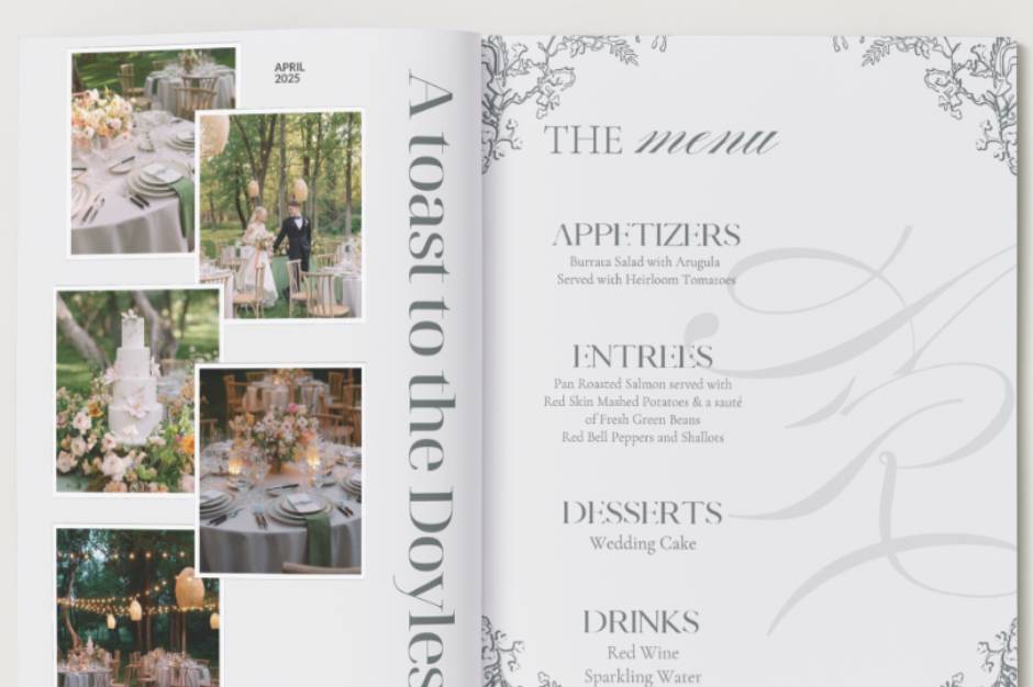 Doyle Reception Menu Spread