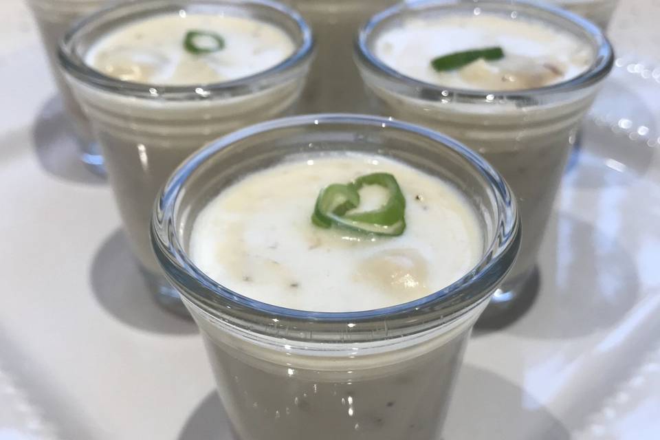 New England clam chowdah shooters