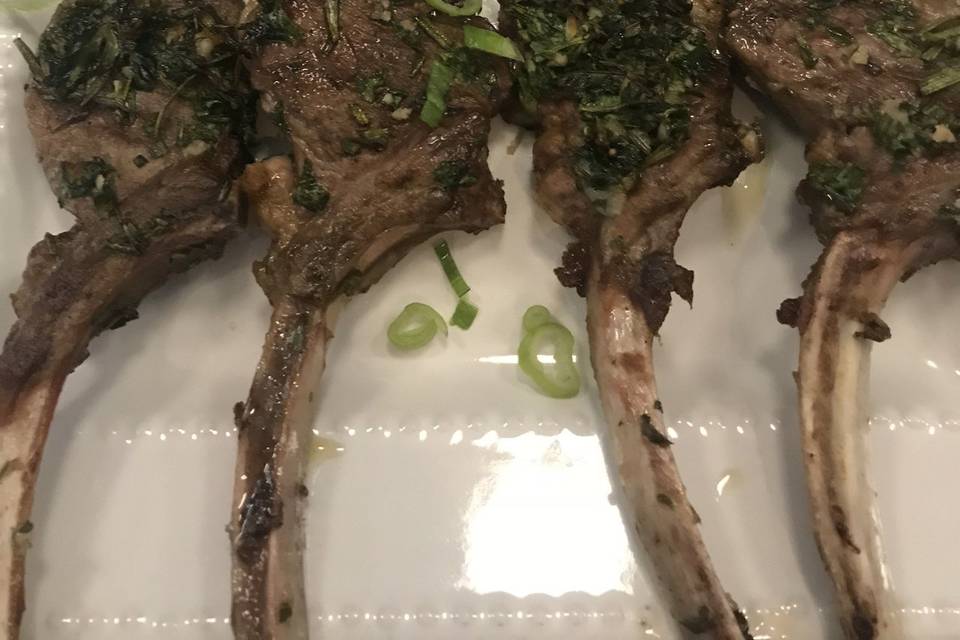 Herb-encrusted lollypop lamb chops