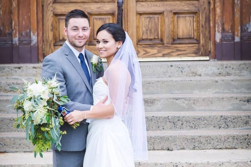 Couple by the stairs