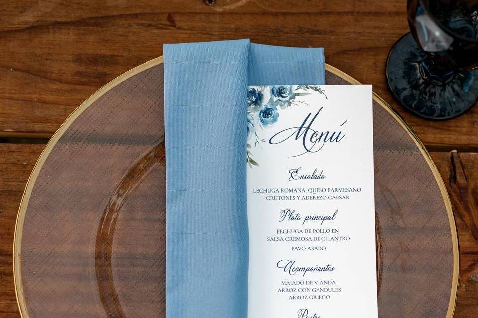 Blue menu