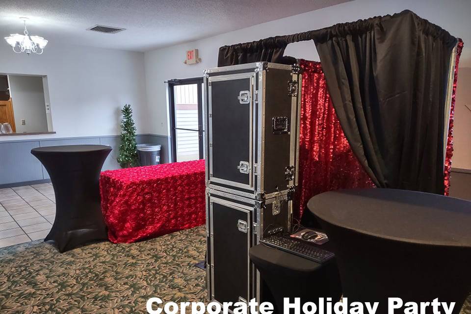 Corporate Holiday Booth Set Up