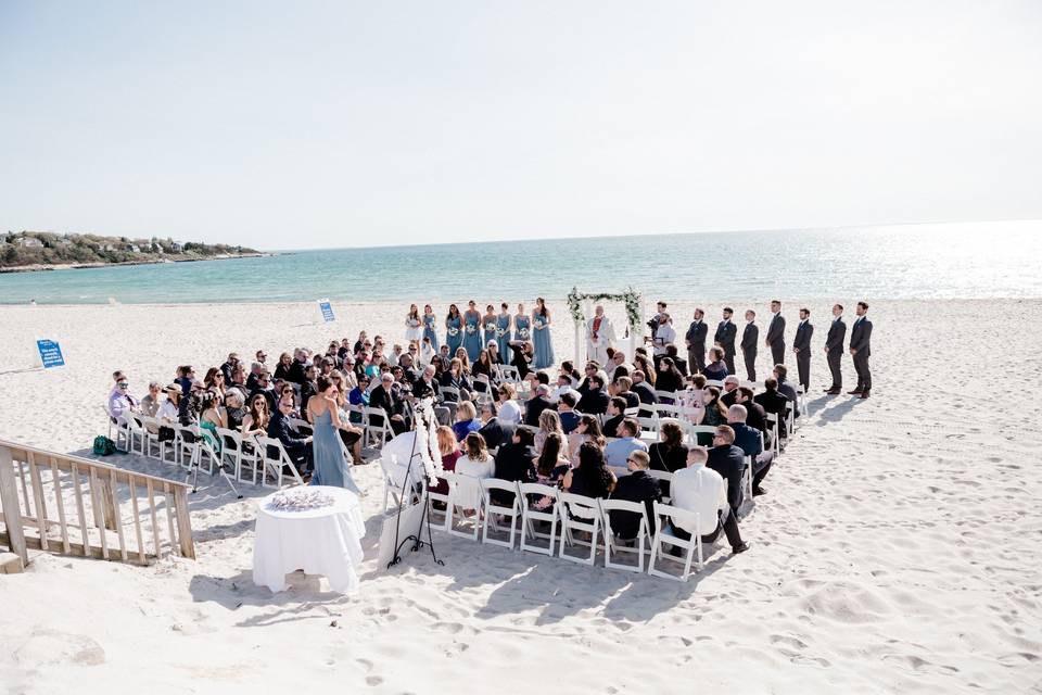 Beach wedding ceremony