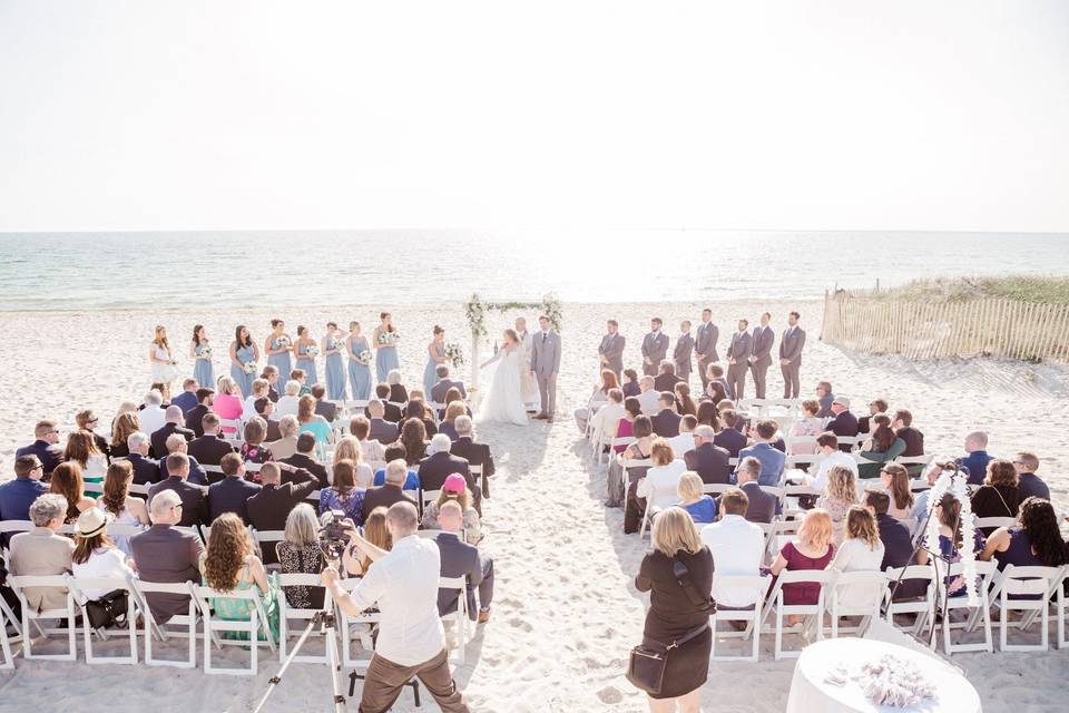 Beach wedding ceremony