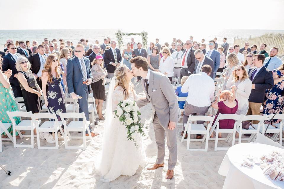 Beach wedding ceremony